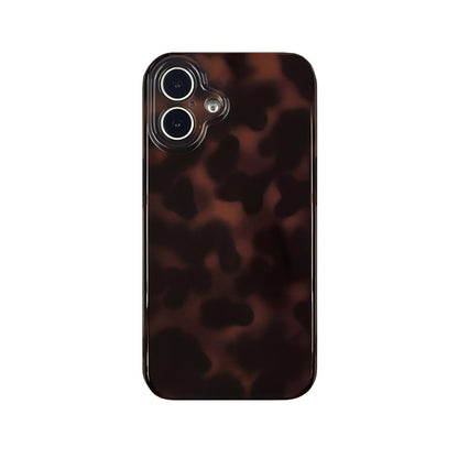 Aesthetic Tortoise Shell Phone Case for iPhone 17 Pro 6.3in,Retro Cool Girl Leopard Print Brown Amber Trendy Full Camera Protective Cover for iPhone 17pro 6.3"