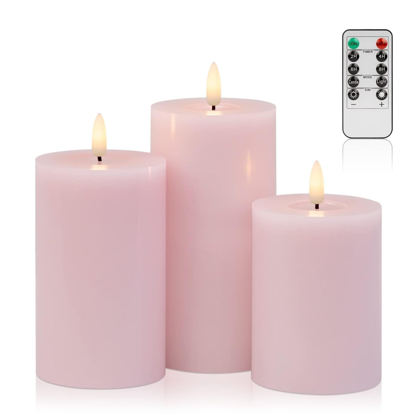 ANGELLOONG Gold Candles for Bathroom Decor, Glass Flameless Candles with Remote, Battery Operated LED Pillar Fake Candles with Timer for Christmas Home Fireplace Mantle Fall Decor