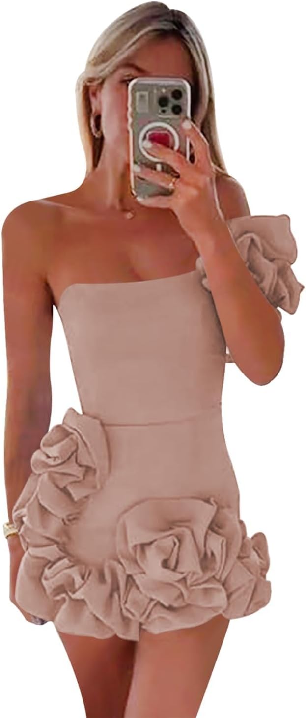 One Shoulder Satin Dress
