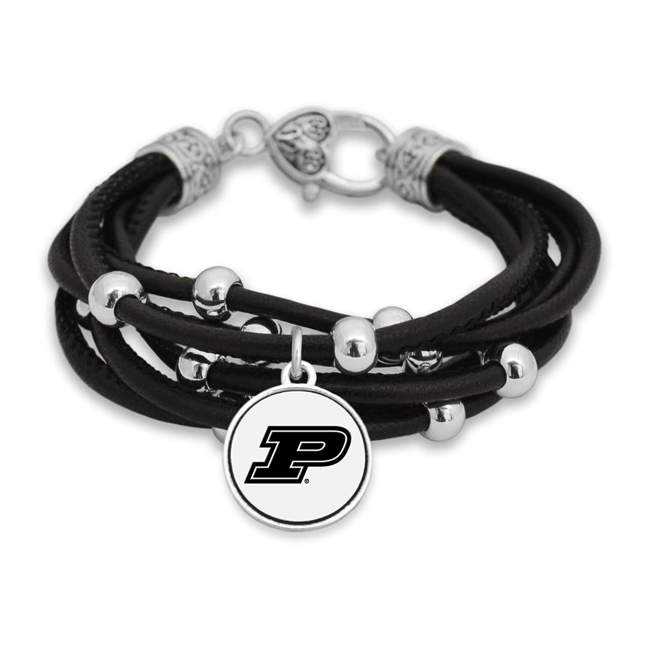 FTH Leather Cord Bracelet Silver Beads 7.5 Inch Officially Licensed