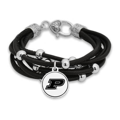 FTH Leather Cord Bracelet Silver Beads 7.5 Inch Officially Licensed