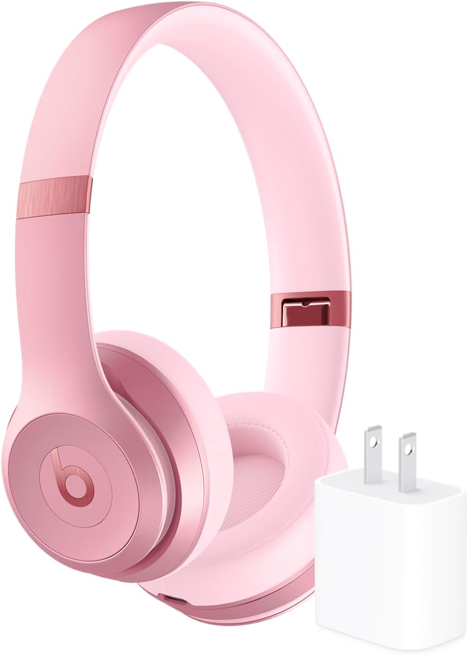 Beats Solo 4 - Wireless On-Ear Bluetooth Headphones, Up to 50-Hour Battery Life, Ultra-Lightweight Comfort, Powerful and Balanced Sound, Apple & Android Compatible - Amazon Exclusive Metallic Pink