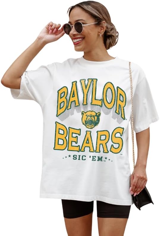 NCAA Women’s Oversized Graphic T-Shirt – Relaxed Fit Short Sleeve, Casual Game Day Top