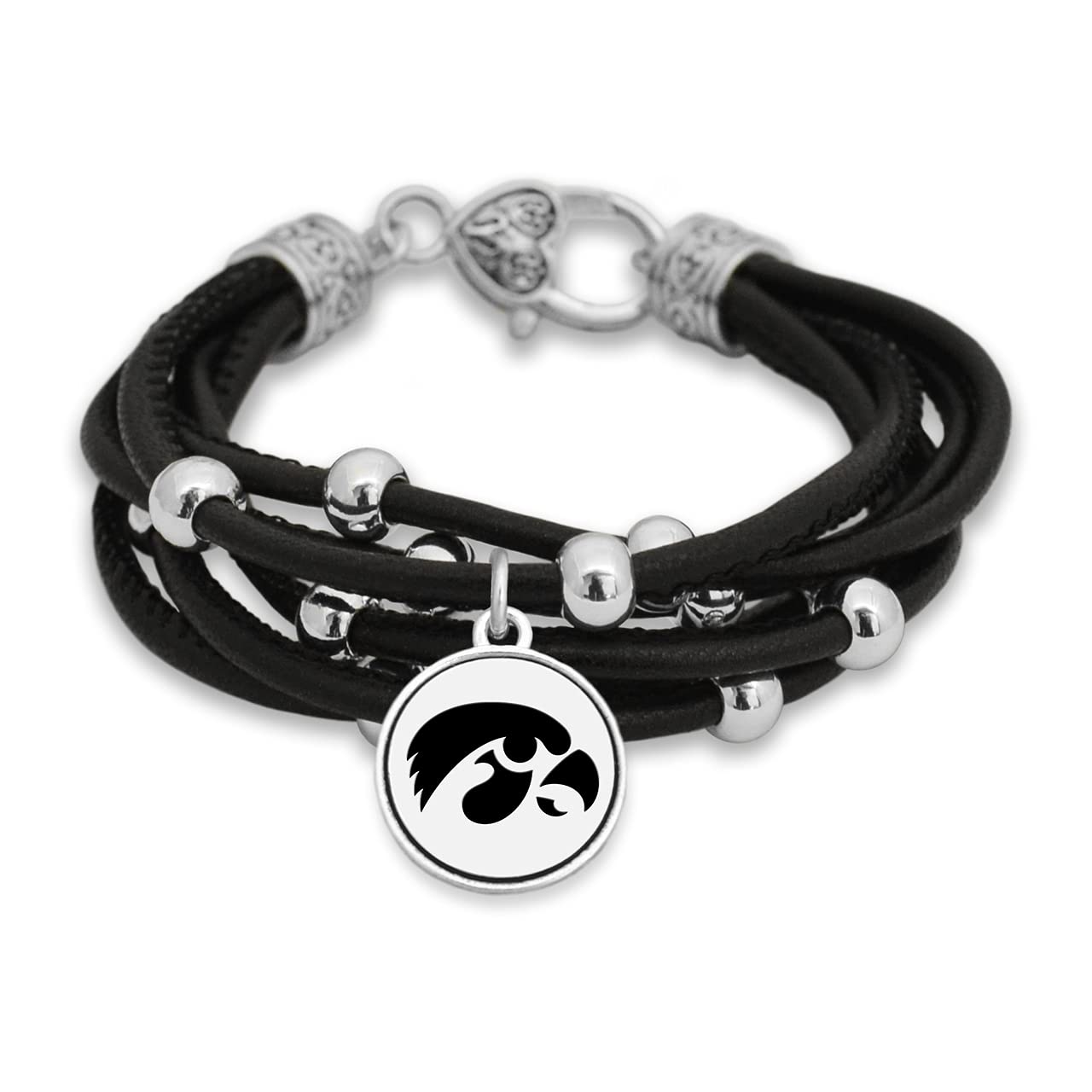 FTH Leather Cord Bracelet Silver Beads 7.5 Inch Officially Licensed