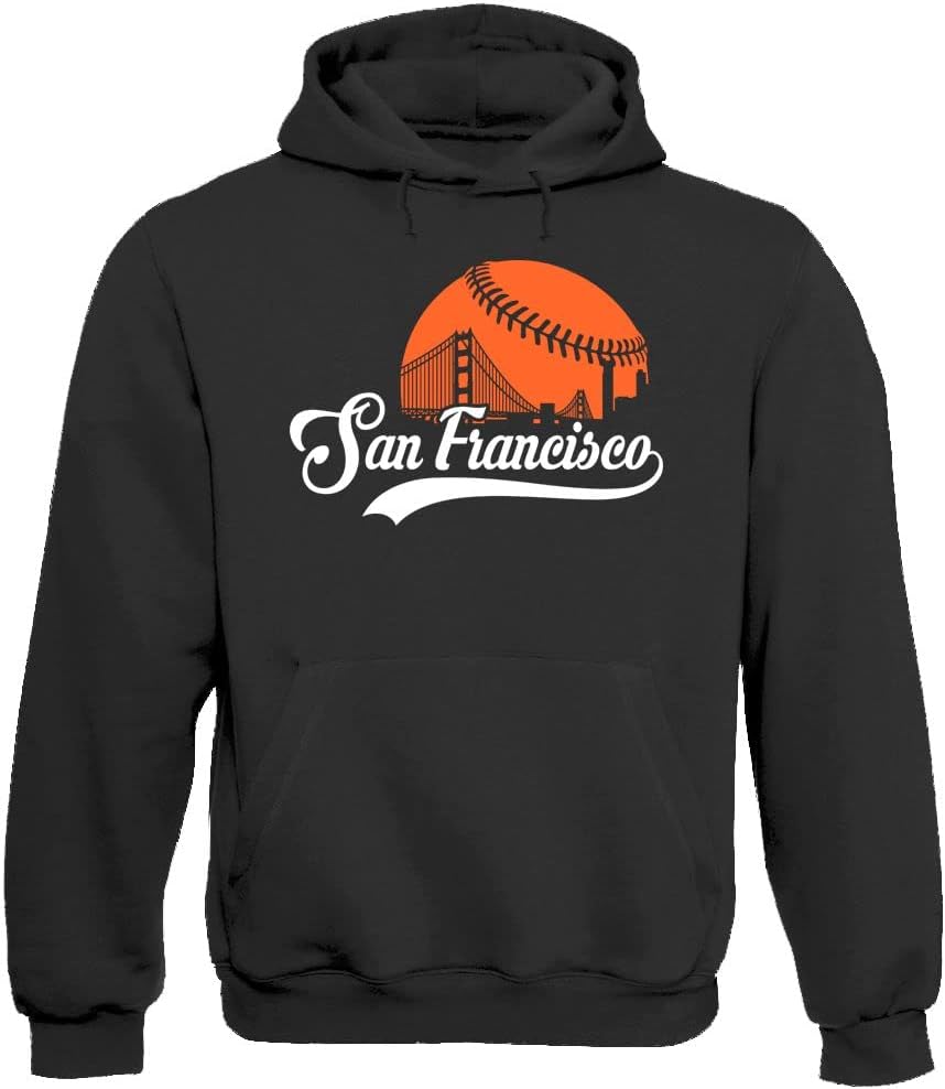 Xtreme Apparrel Cityscape Skyline Men's Hoodie Sweatshirt for Baseball Fans