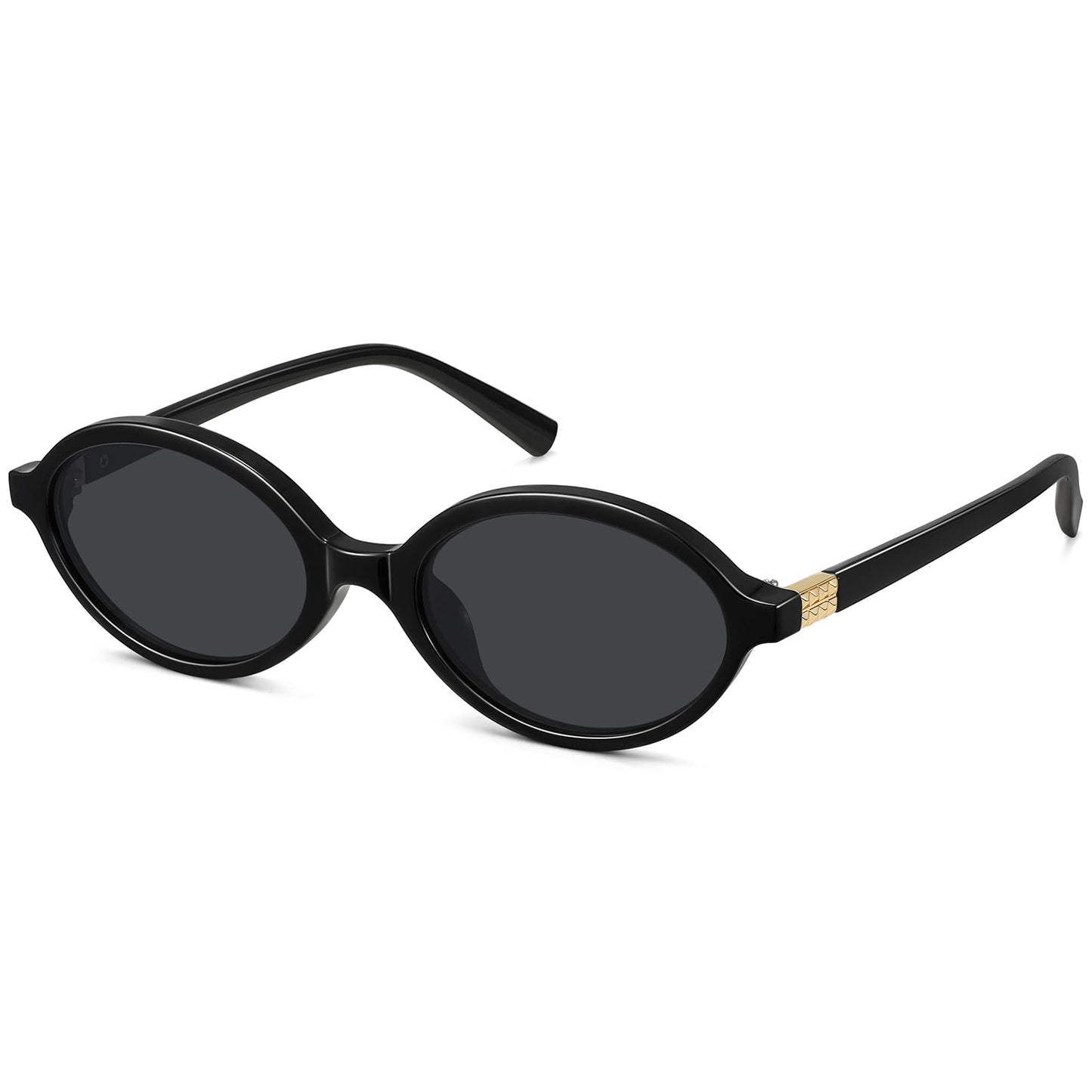 WOWSUN Retro Oval Sunglasses for Women,Slim 90s Vintage Fashion Shades