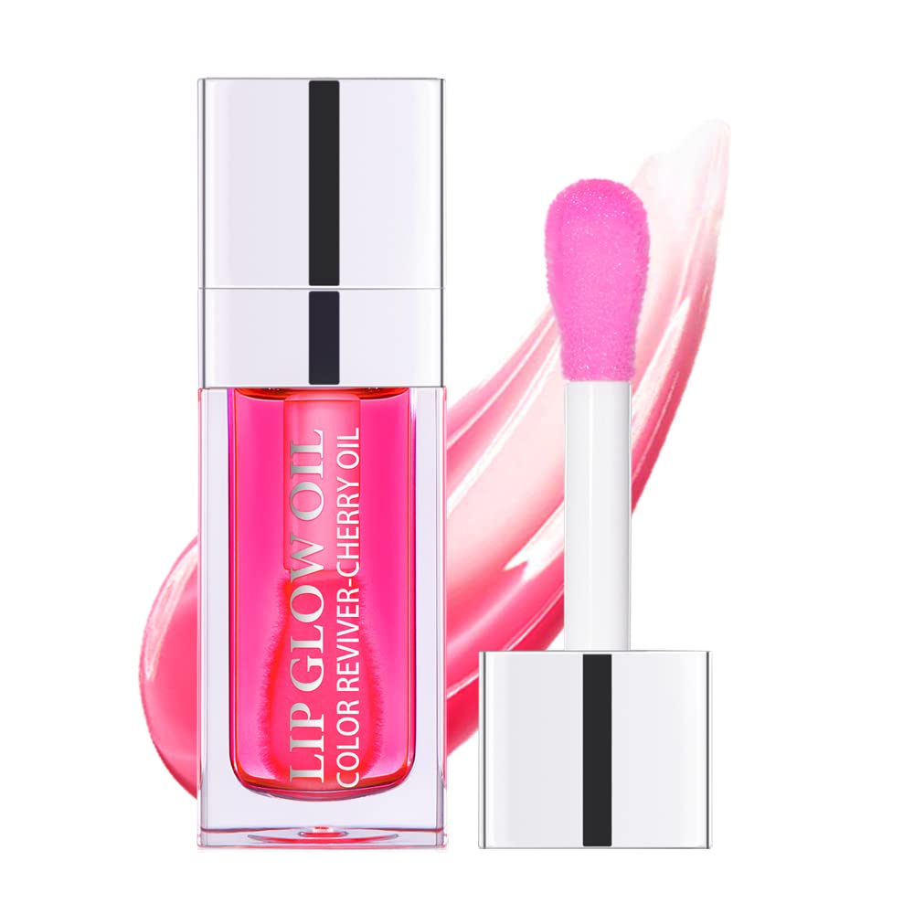Sokgo Hydrating Lip Glow Oil, Plumping Lip Gloss, Moisturizing Lip Oil Gloss, Transparent Moisturizing Lip Balm, Natural Lip Plumper (Cherry)