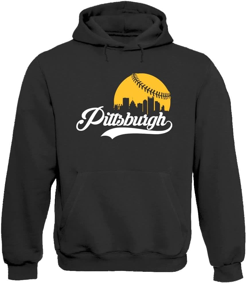 Xtreme Apparrel Cityscape Skyline Men's Hoodie Sweatshirt for Baseball Fans