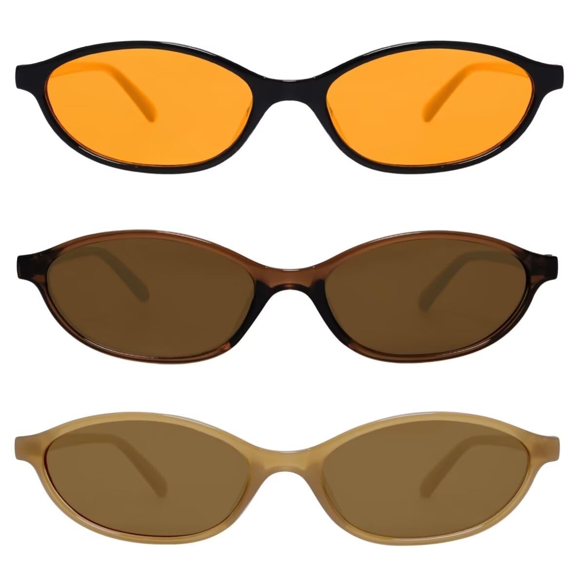 GUVIVI Retro Oval Sunglasses for Women