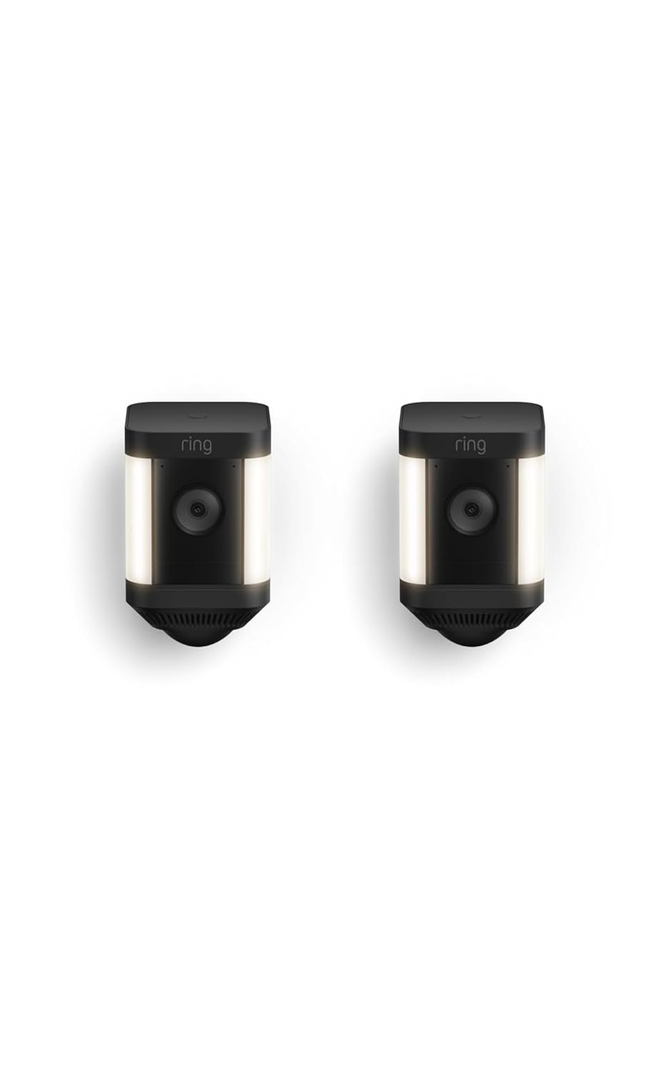 Ring Spotlight Cam Plus, Battery, Home or business security with HD video, Two-Way Talk, Color Night Vision, and Security Siren, 2-pack, White
