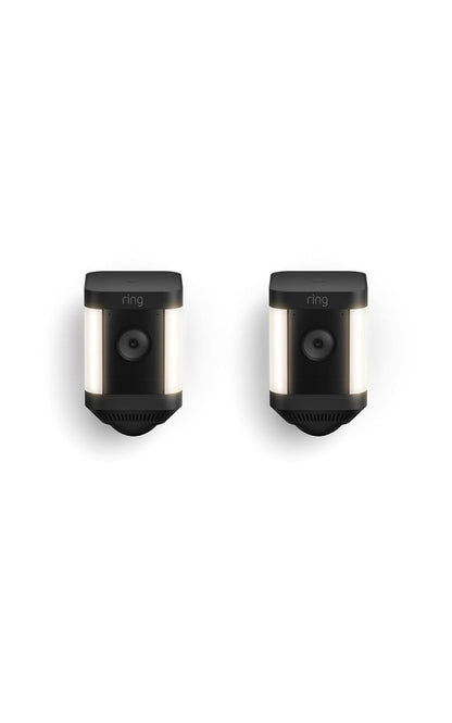 Ring Spotlight Cam Plus, Battery, Home or business security with HD video, Two-Way Talk, Color Night Vision, and Security Siren, 2-pack, White