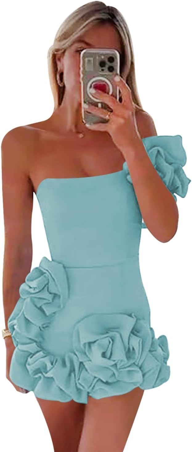 One Shoulder Satin Dress