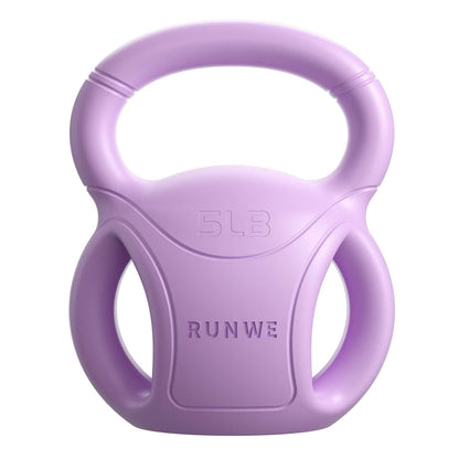 RUNWE 3 Handle Kettlebells Weight - Weight for Women Options 5, 10, 15 and 20 LB for Russian Twists AB Exercise, Weightlifting and Core Fitness Exercise Home Gym [Single in Sold]