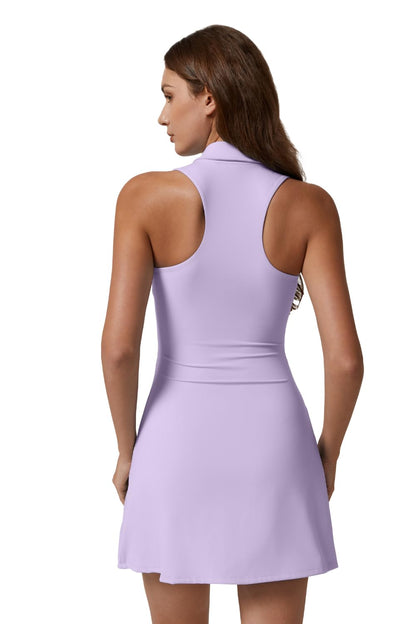 QINSEN Womens Zip Front Tennis Dress