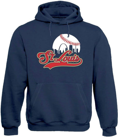 Xtreme Apparrel Cityscape Skyline Men's Hoodie Sweatshirt for Baseball Fans