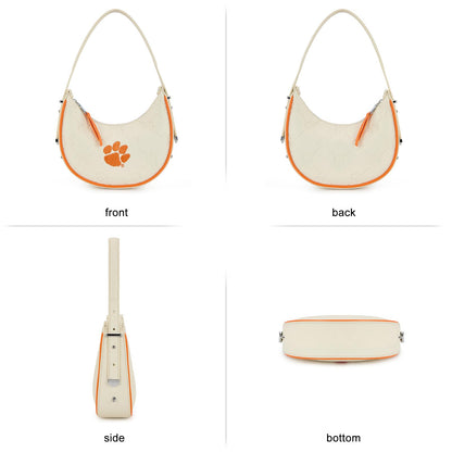 NCAA Crescent Shoulder Bag for Women, Half Moon Clutch Purses for Birthday/Graduation Gifts