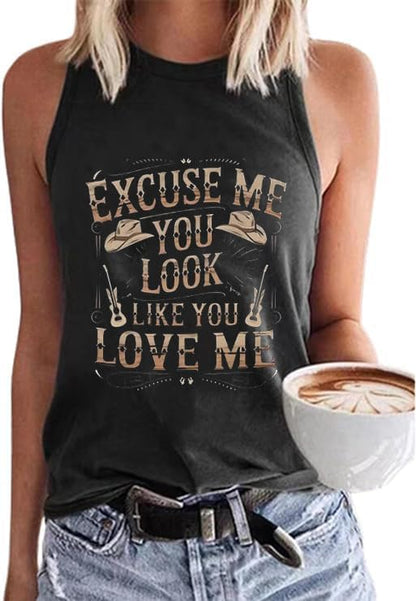 MHTOR Baseball O-Neck Tank Women Print Baseball Tanks Cute Workout Graphic Casual Summer Sleeveless Vest Top
