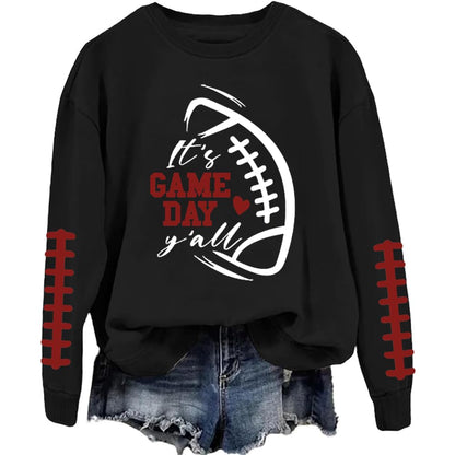 It's Game Day Y'all Sweatshirt Footbal Game Day Sweatshirt Women Funny Football Shirts For Women