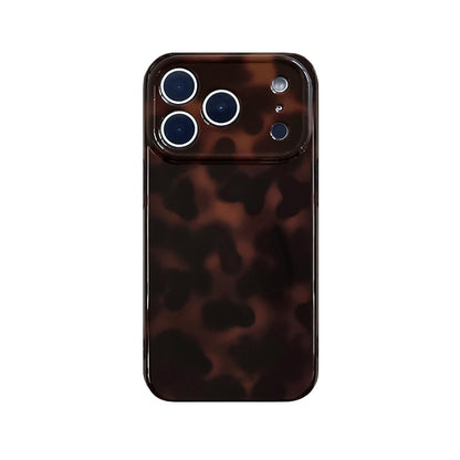 Aesthetic Tortoise Shell Phone Case for iPhone 17 Pro 6.3in,Retro Cool Girl Leopard Print Brown Amber Trendy Full Camera Protective Cover for iPhone 17pro 6.3"