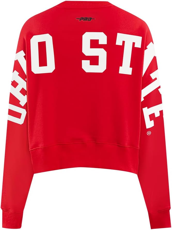 Pro Standard Womens College Wingspan Brushed Back French Terry Crewneck Sweatshirt
