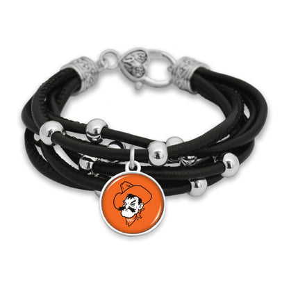 FTH Leather Cord Bracelet Silver Beads 7.5 Inch Officially Licensed