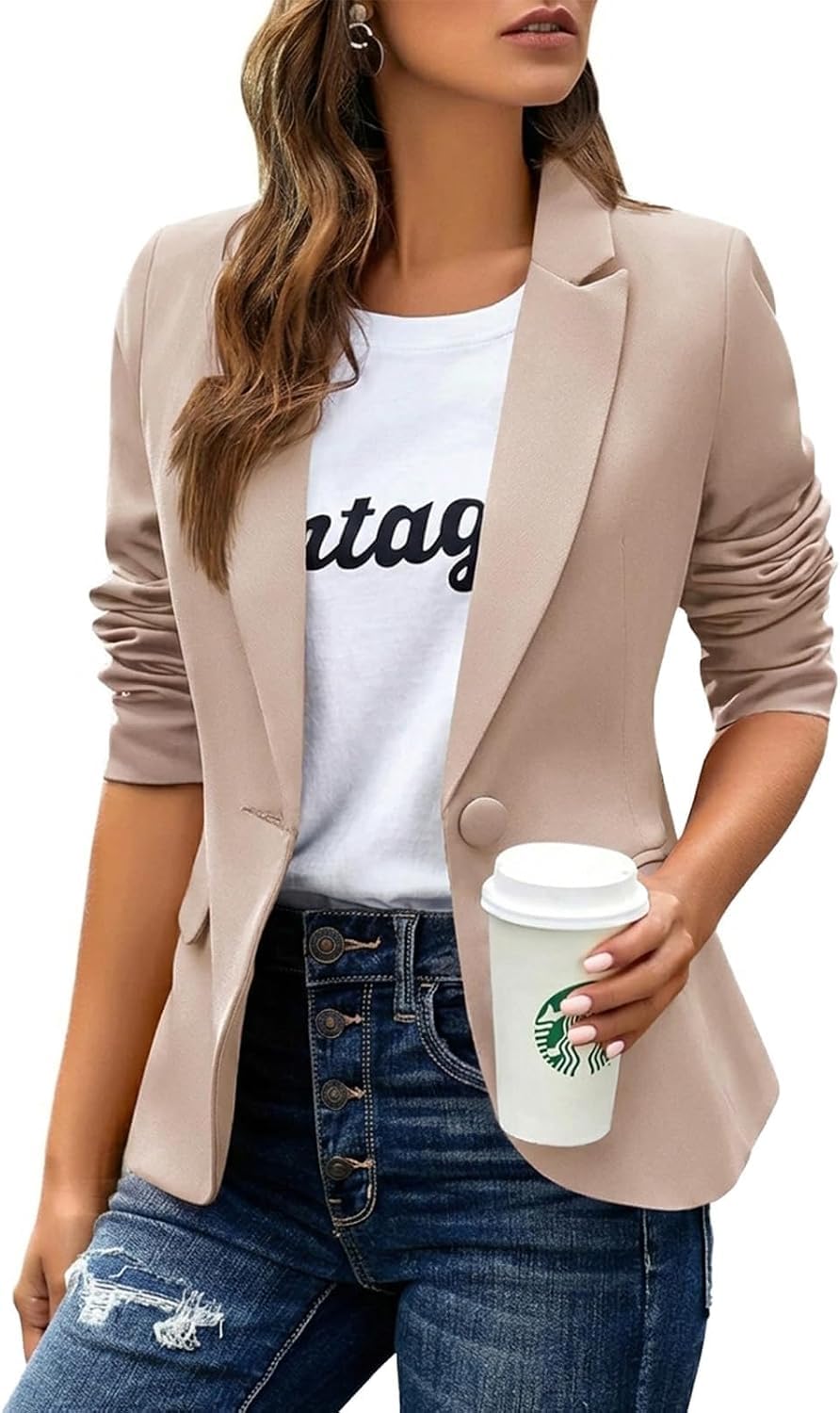 huatandis Women's Business Casual Blazer