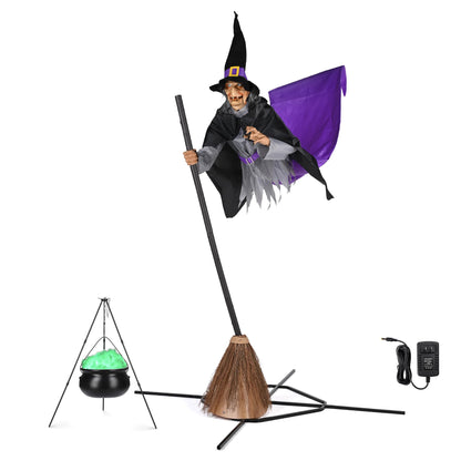 AW 9Ft Animatronics Flying Witch Hovering Broom Animated AC 100V-240V Halloween Outdoor Decoration Motion Activated 2026