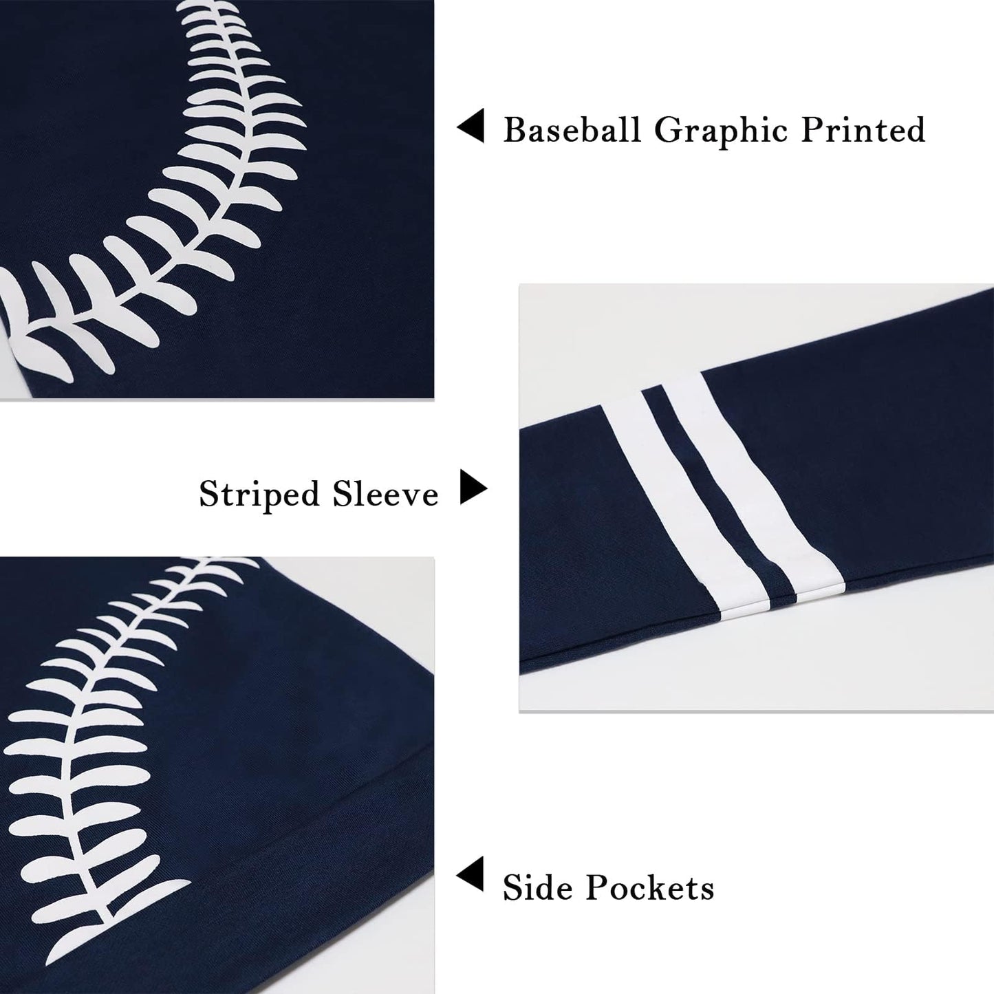 Womens Baseball Hoodie Casual Long Sleeve Baseball Mom Sweatshirt