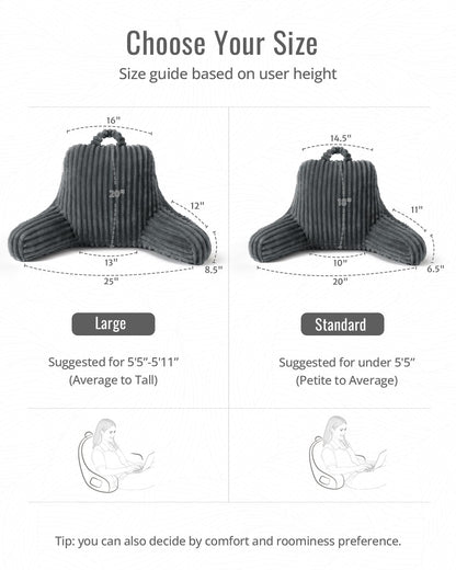 Blissful Diary Reading Pillow, Backrest Pillow with Shredded Memory Foam