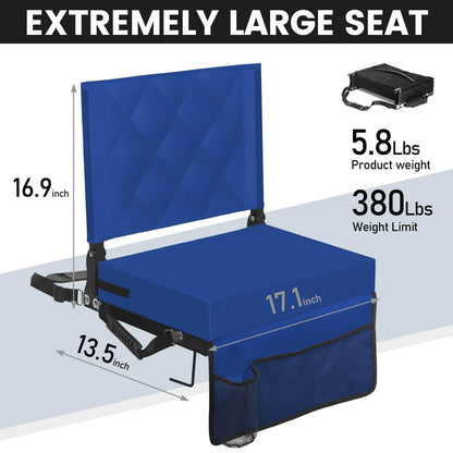 Sheenive Stadium Seats with Back Support, Padded Bleacher Seat Cushion