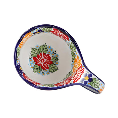 ALMA Handpainted Microwavable Soup Bowl with Loop Handle 18.6oz, Cereal Bowl With Handle Great for Berry, Fruits, Chili, Stew, Ice cream,Floral Soup Mug for Women