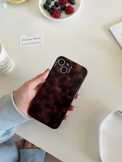 Aesthetic Tortoise Shell Phone Case for iPhone 17 Pro 6.3in,Retro Cool Girl Leopard Print Brown Amber Trendy Full Camera Protective Cover for iPhone 17pro 6.3"
