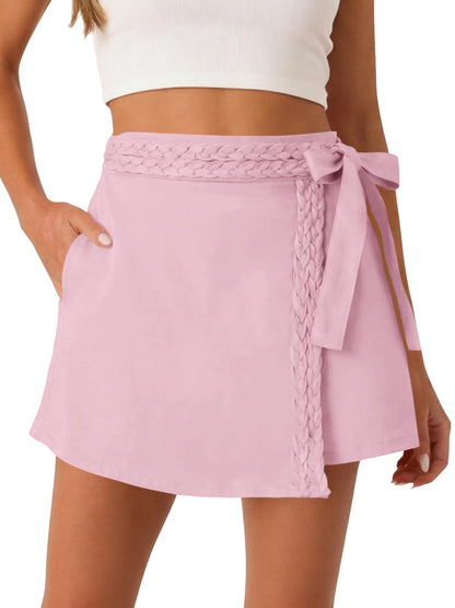Tankaneo Womens Wrap Mini Skirt Skort