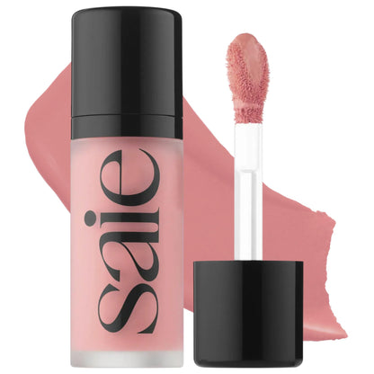 Saie Dew Liquid Blush for Cheeks - Hydrating Cream Blush Stick with a Blendable + Buildable Formula - Skincare Infused Dewy Cheek Tint for a Natural Flush - Glowy Makeup Essential - Baby (.40 oz)