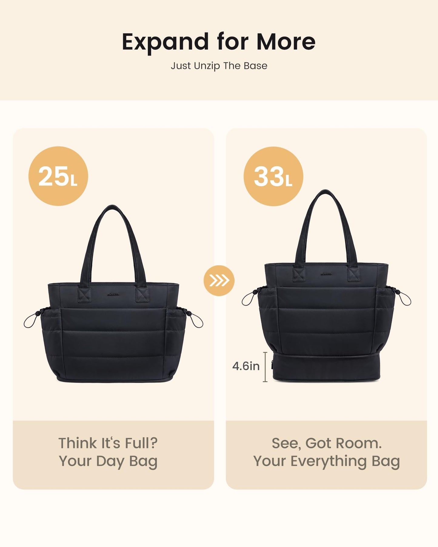 Lovevook Tote Bag for Women with Giant Tumbler Holder Pocket, Puffer Work Travel Laptop Handbag with Zipper for Nurse Teacher