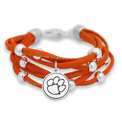 FTH Leather Cord Bracelet Silver Beads 7.5 Inch Officially Licensed