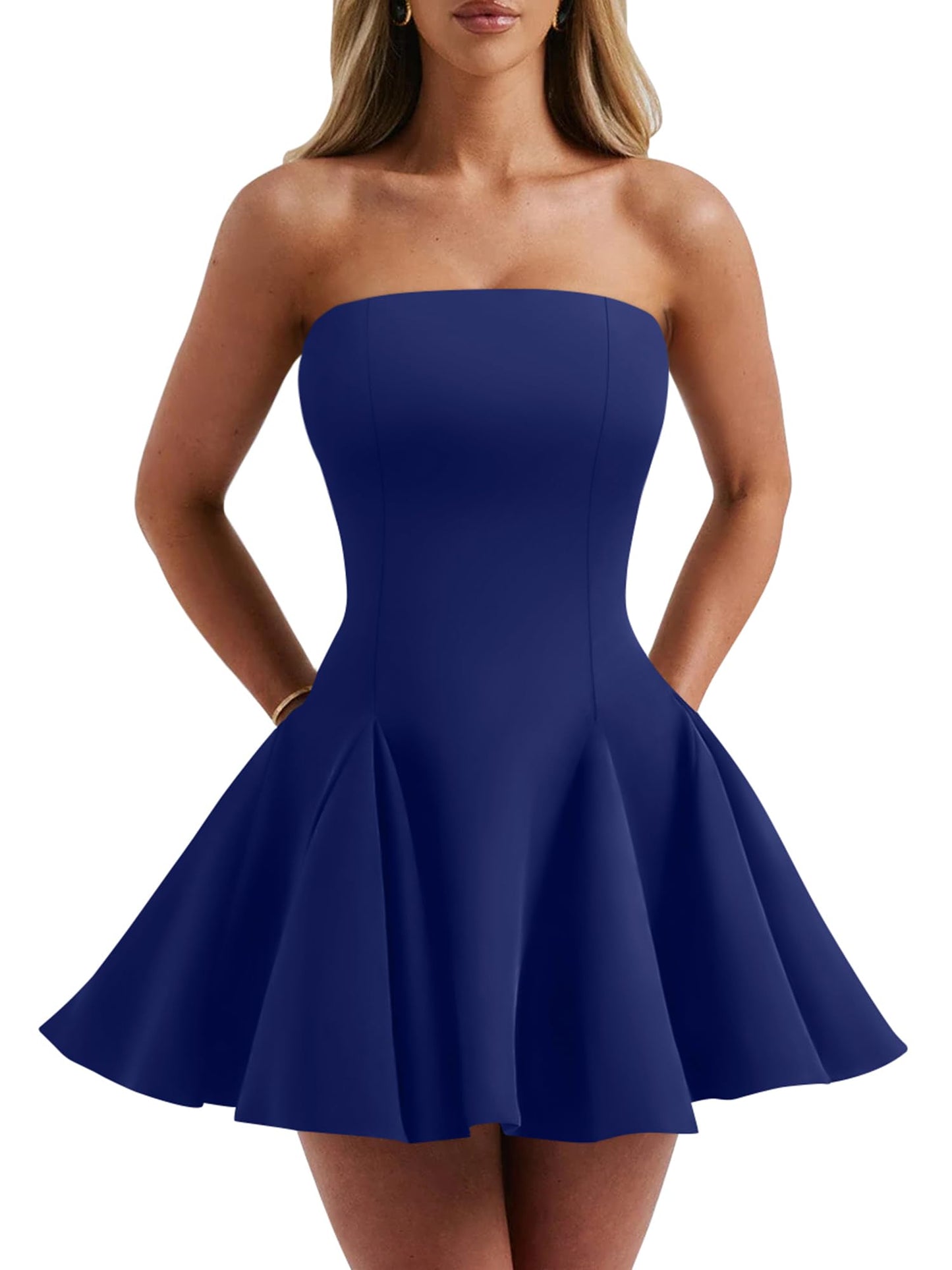 DAAWENXI Women's Strapless Mini Dress