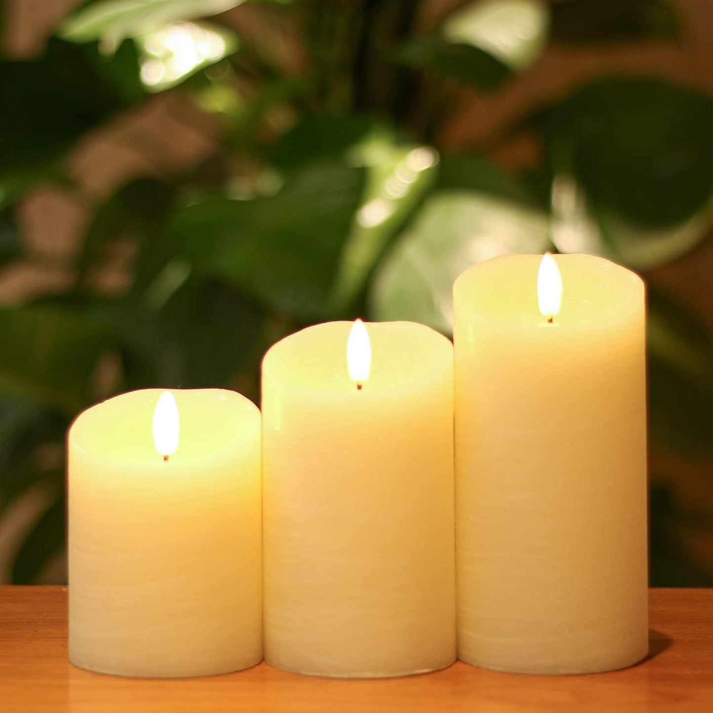 ANGELLOONG Gold Candles for Bathroom Decor, Glass Flameless Candles with Remote, Battery Operated LED Pillar Fake Candles with Timer for Christmas Home Fireplace Mantle Fall Decor