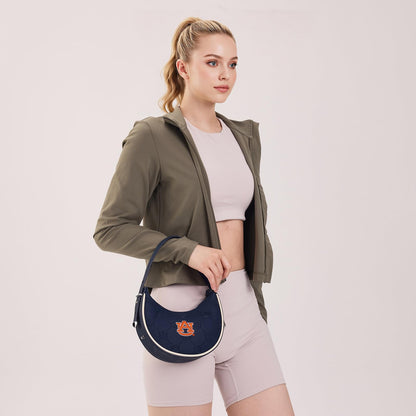 NCAA Crescent Shoulder Bag for Women, Half Moon Clutch Purses for Birthday/Graduation Gifts