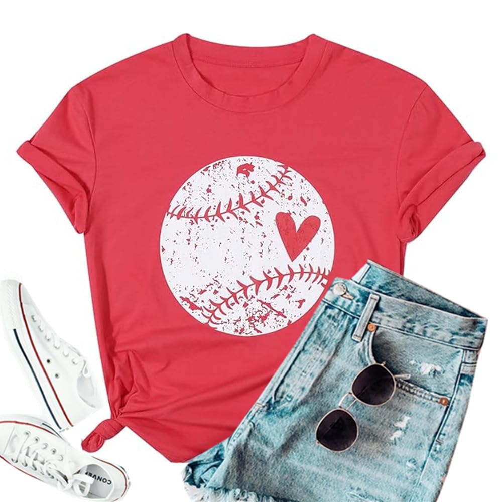 Baseball Shirts Women Tis The Season Baseball Mom T-Shirts Letter Print Graphic Tee Tops