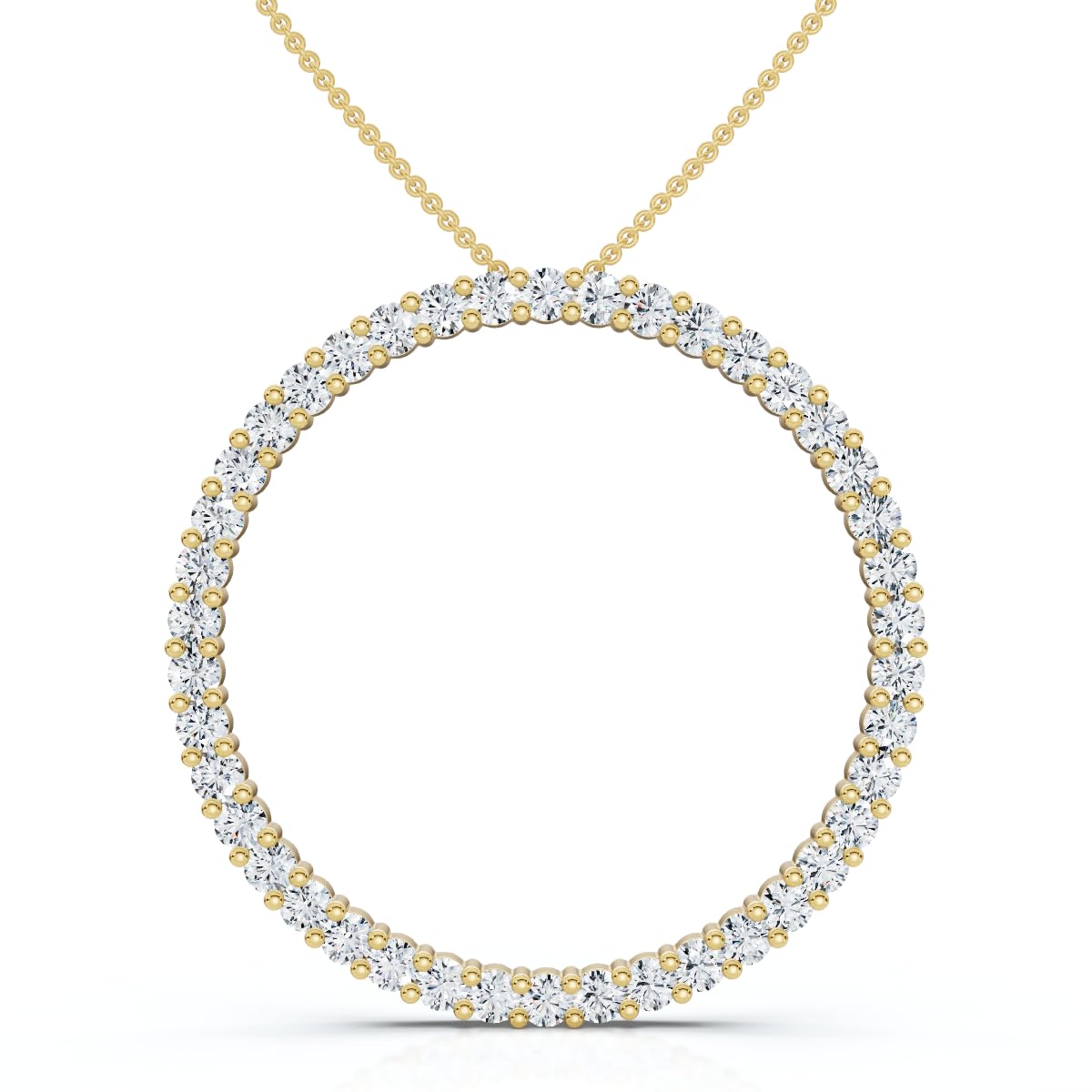 Pompeii 1 Ct Real Diamond Circle Of Life Eternity Round Pendant 14K White or Yellow Gold