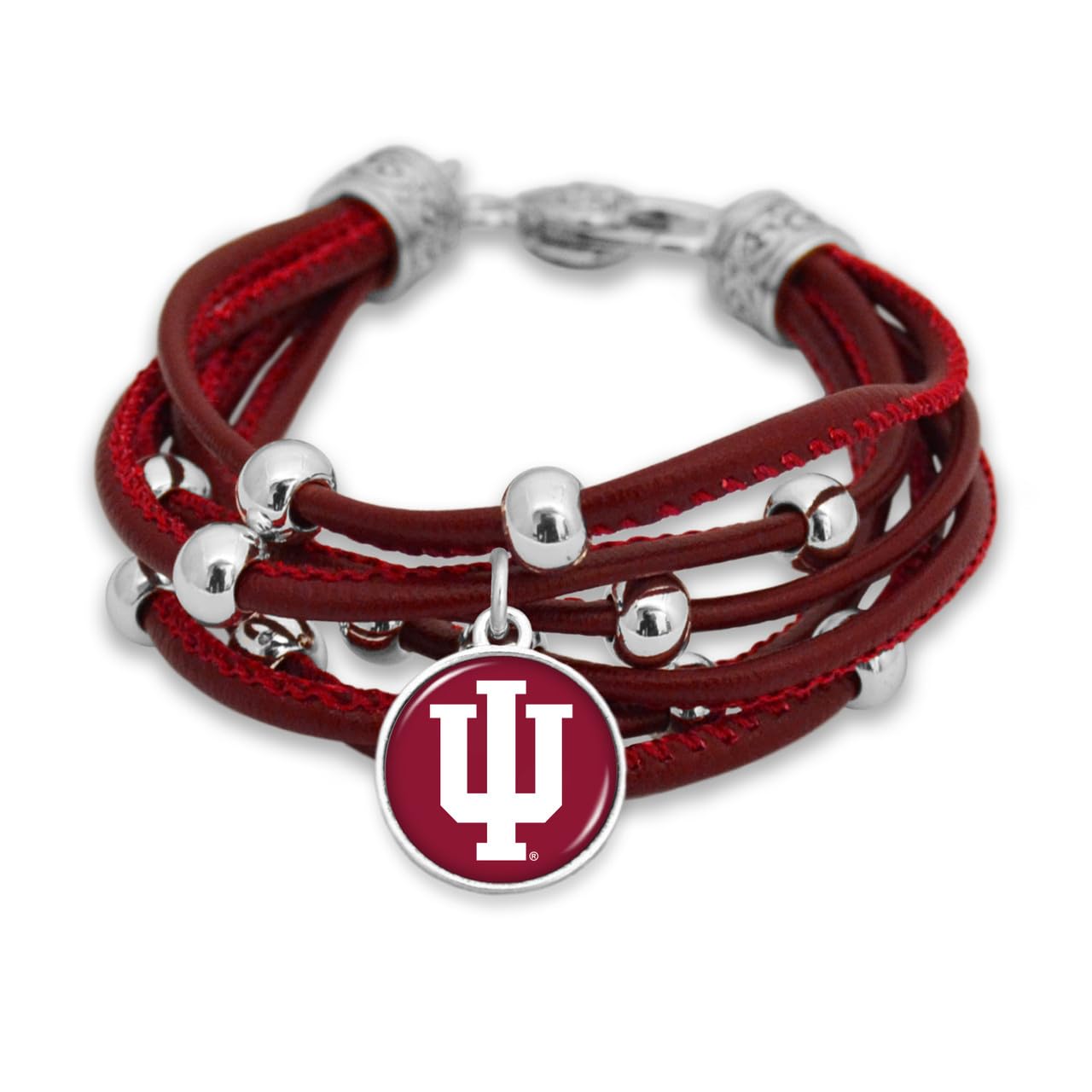 FTH Leather Cord Bracelet Silver Beads 7.5 Inch Officially Licensed
