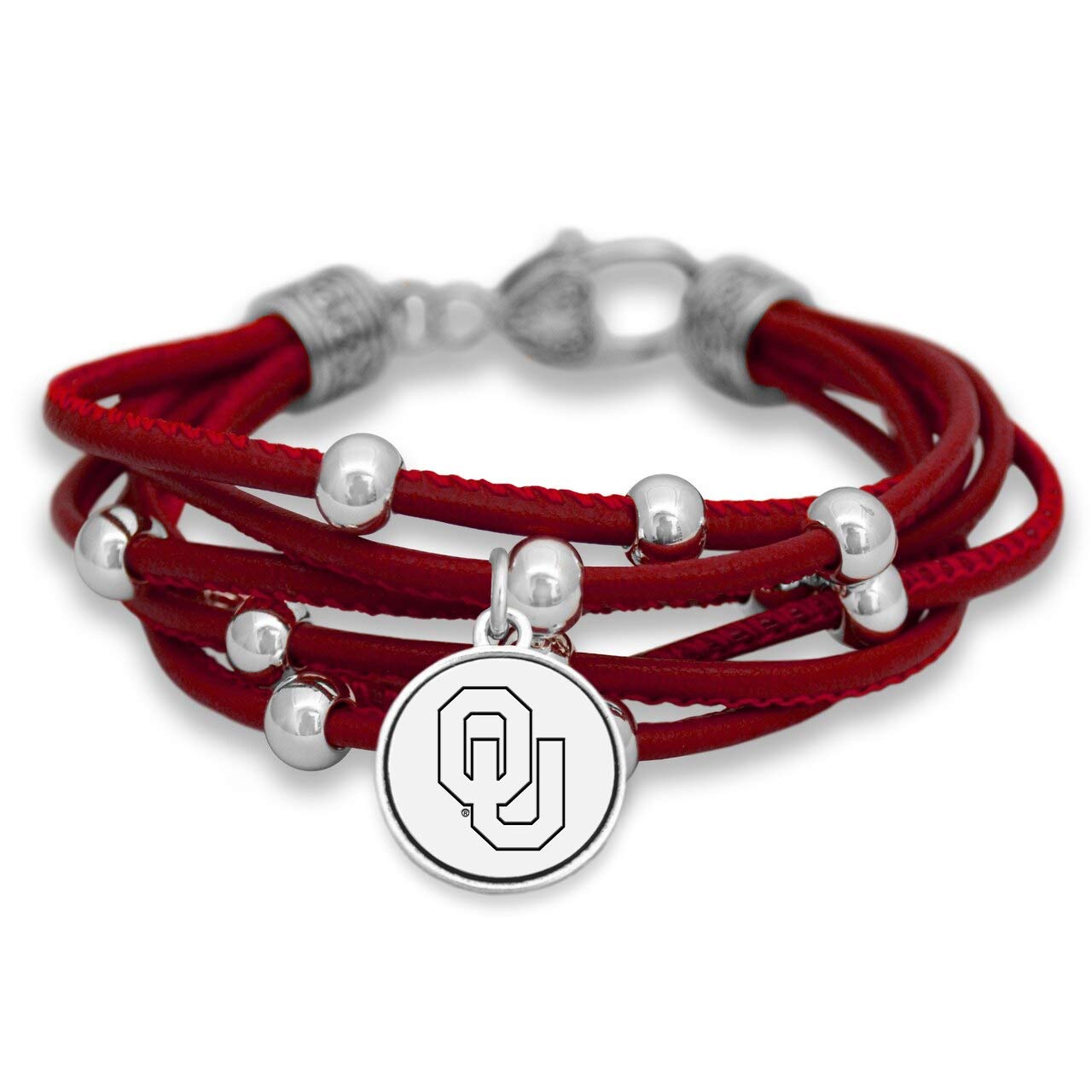 FTH Leather Cord Bracelet Silver Beads 7.5 Inch Officially Licensed