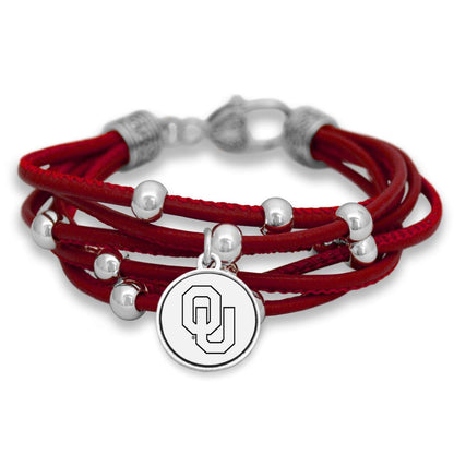FTH Leather Cord Bracelet Silver Beads 7.5 Inch Officially Licensed