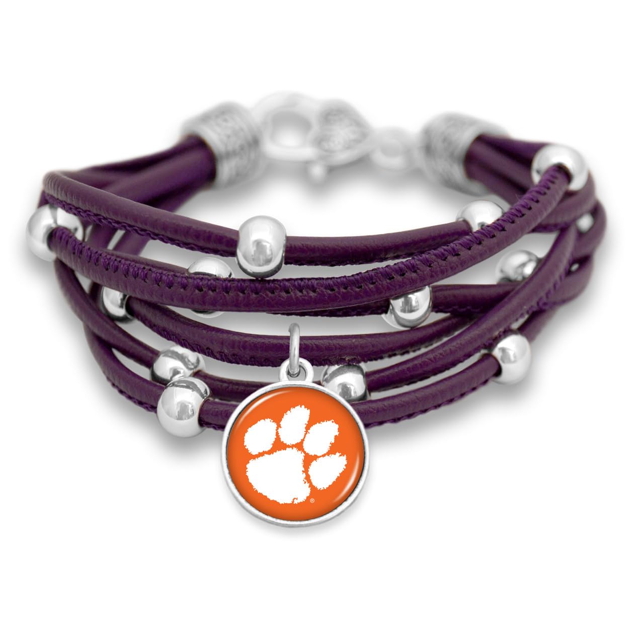 FTH Leather Cord Bracelet Silver Beads 7.5 Inch Officially Licensed