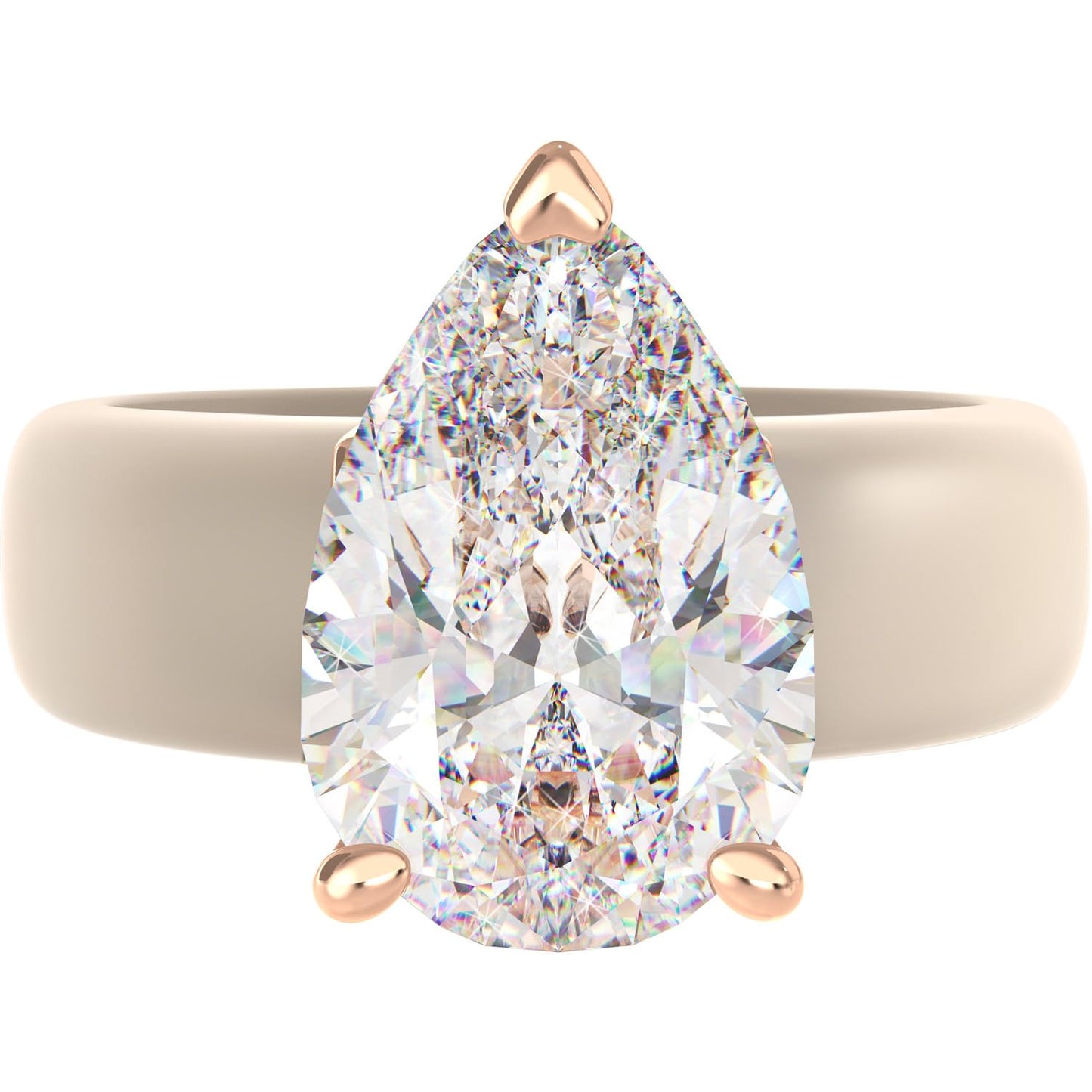 Rinfit Silicone Ring with Stone - Pear Cut Cubic Zirconia Solitaire Engagement Ring for Women - Rubber Wedding Bands - Patent Pending