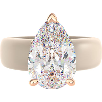 Rinfit Silicone Ring with Stone - Pear Cut Cubic Zirconia Solitaire Engagement Ring for Women - Rubber Wedding Bands - Patent Pending