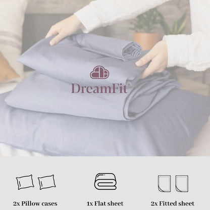 DreamFit DreamCool 100% Egyptian Cotton Cooling Bed Sheet Set