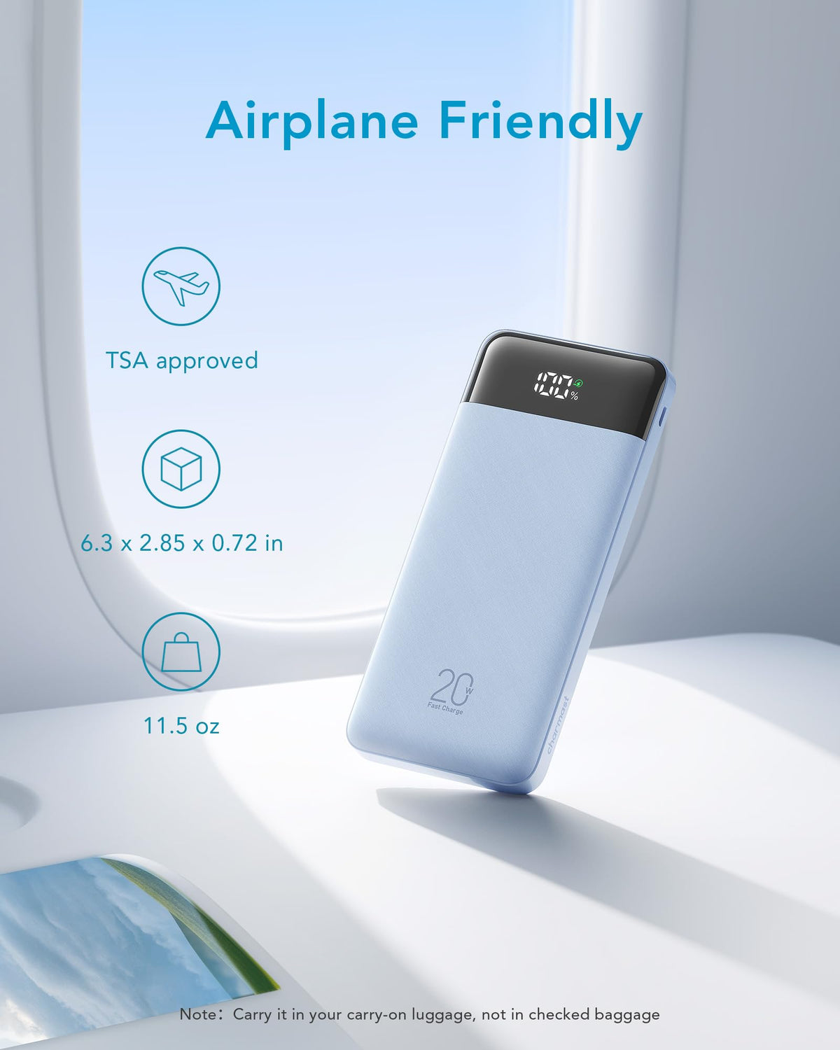charmast Portable Charger Built-in Cables, 20000mAh Power Bank 6-Output