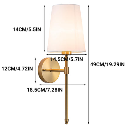YHCDLAMP Battery Operated Wall Sconce Light with Remote Control, Dimmable Wall Sconce Set of 2 with White Fabric Shade, Wireless Battery Operated Wall Lamp for Bedroom Living Room, Bulb Included